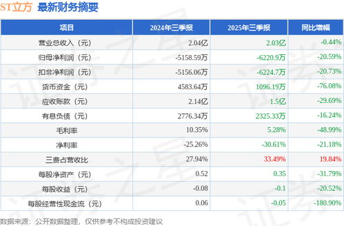 ST立方2025年三季報簡析 凈利潤承壓，大數據服務與應收賬款管理成焦點